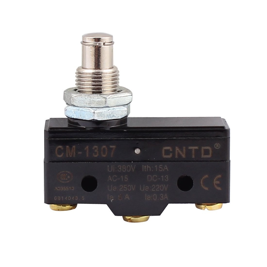 uxcell a15113000ux2352 AC 380V 15A SPDT Momentary High Push Plunger CM-1307