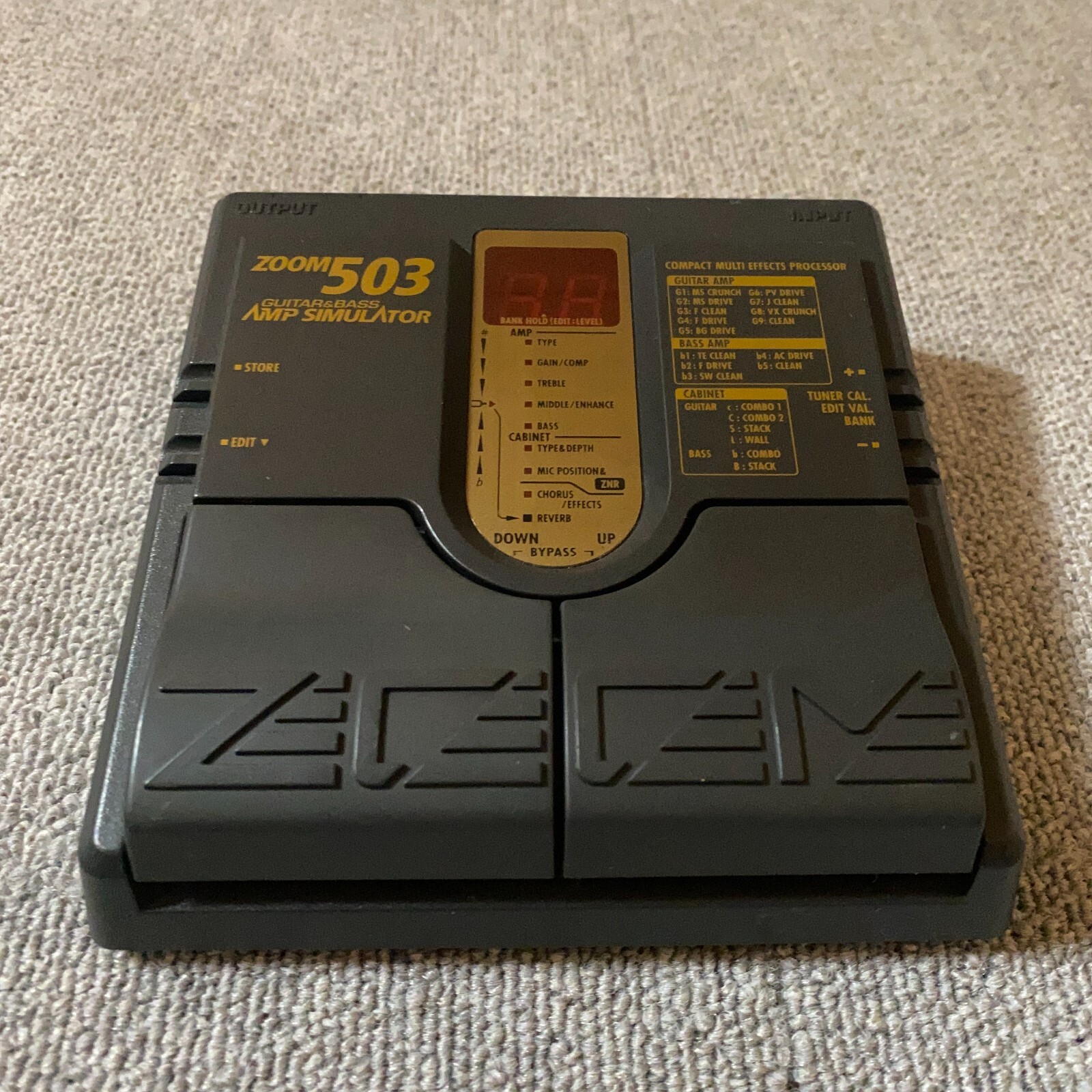 Zoom 503 Guitar & Bass Amp Simulator Multi Effects Processor Used From Japan