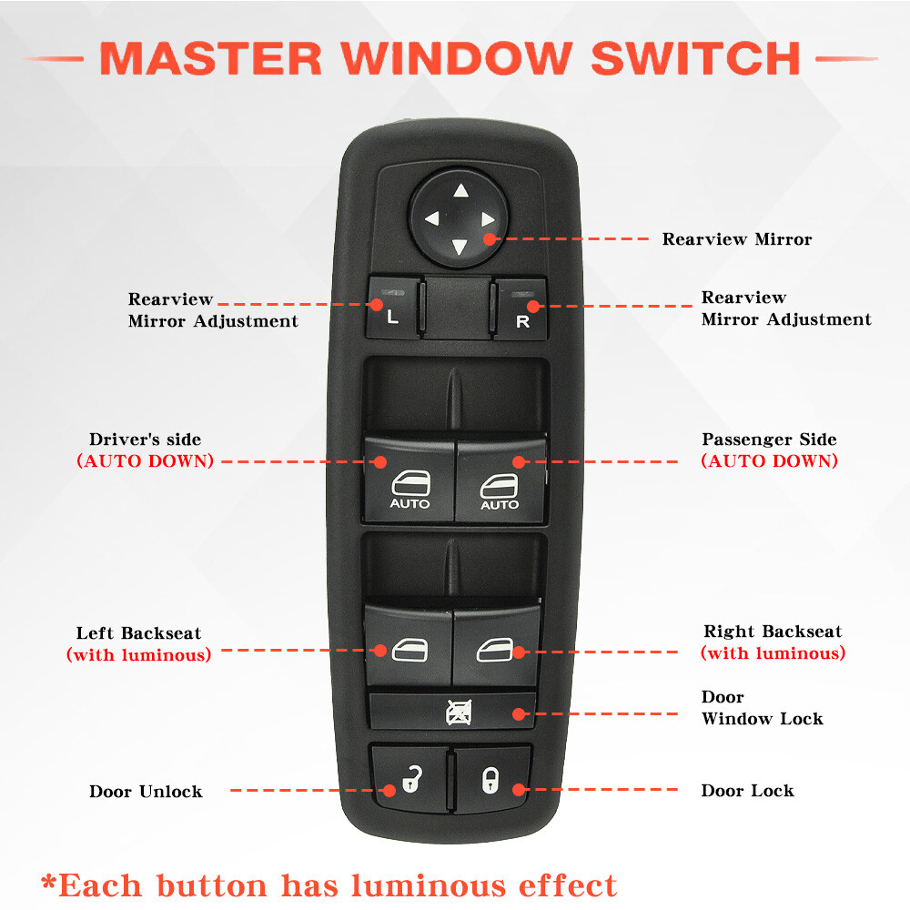 ✅Front Driver Master Power Window Switch For Dodge Ram 1500 2500 3500 2009-12 LH