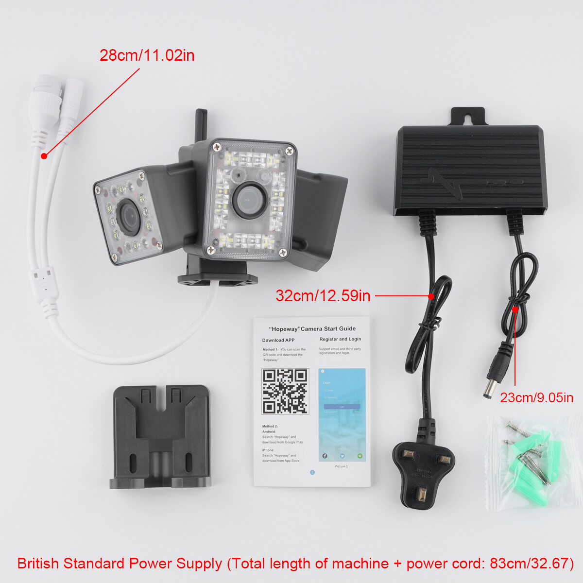 3 Lens Wireless APP WiFi Security Camera System Smart Outdoor Night Vision 2MP
