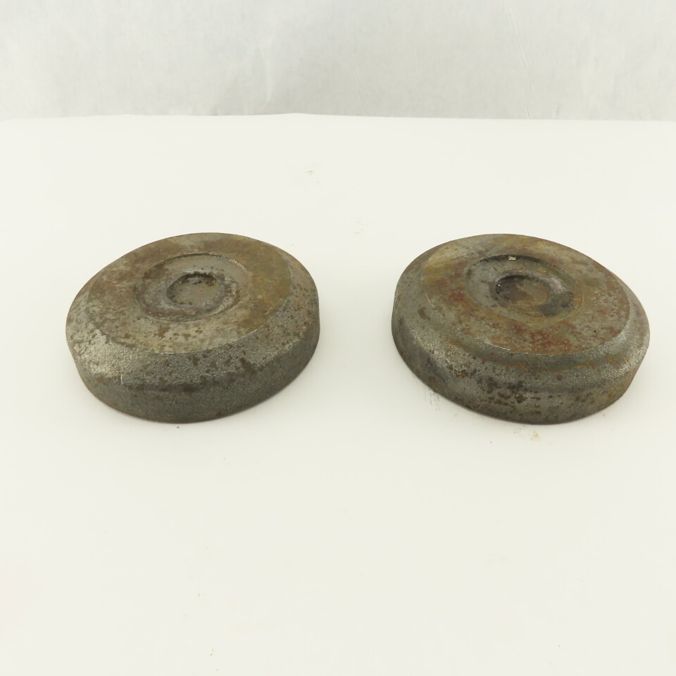 4-3/4" x 1-1/8" Tall Steel Machine Round Floor Pads Lot Of 2