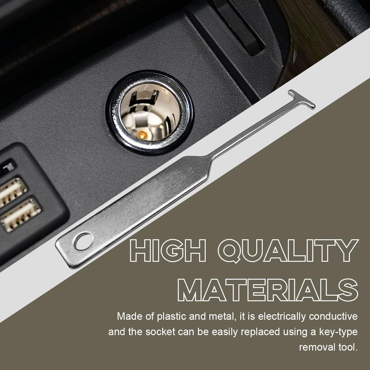 Lighter Socket with Removal Tool, Cigarette Lighter Socket Removal Tool Replaces