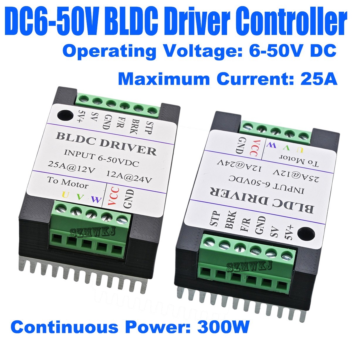 BLDC Motor Driver Sensorless PWM Controller DC 12V 300W for RC Vacuum Motor Pump