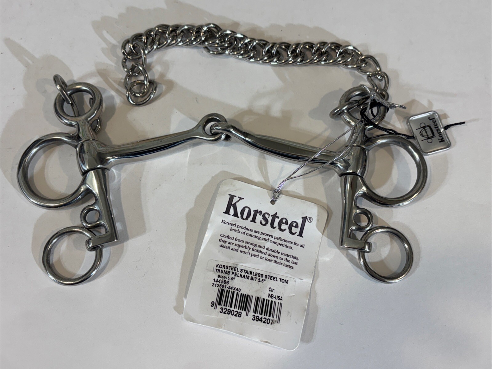 Korsteel Stainless Steel Tom Thumb Pelham Bit Size 5.5" Equine Horse Tack Bit