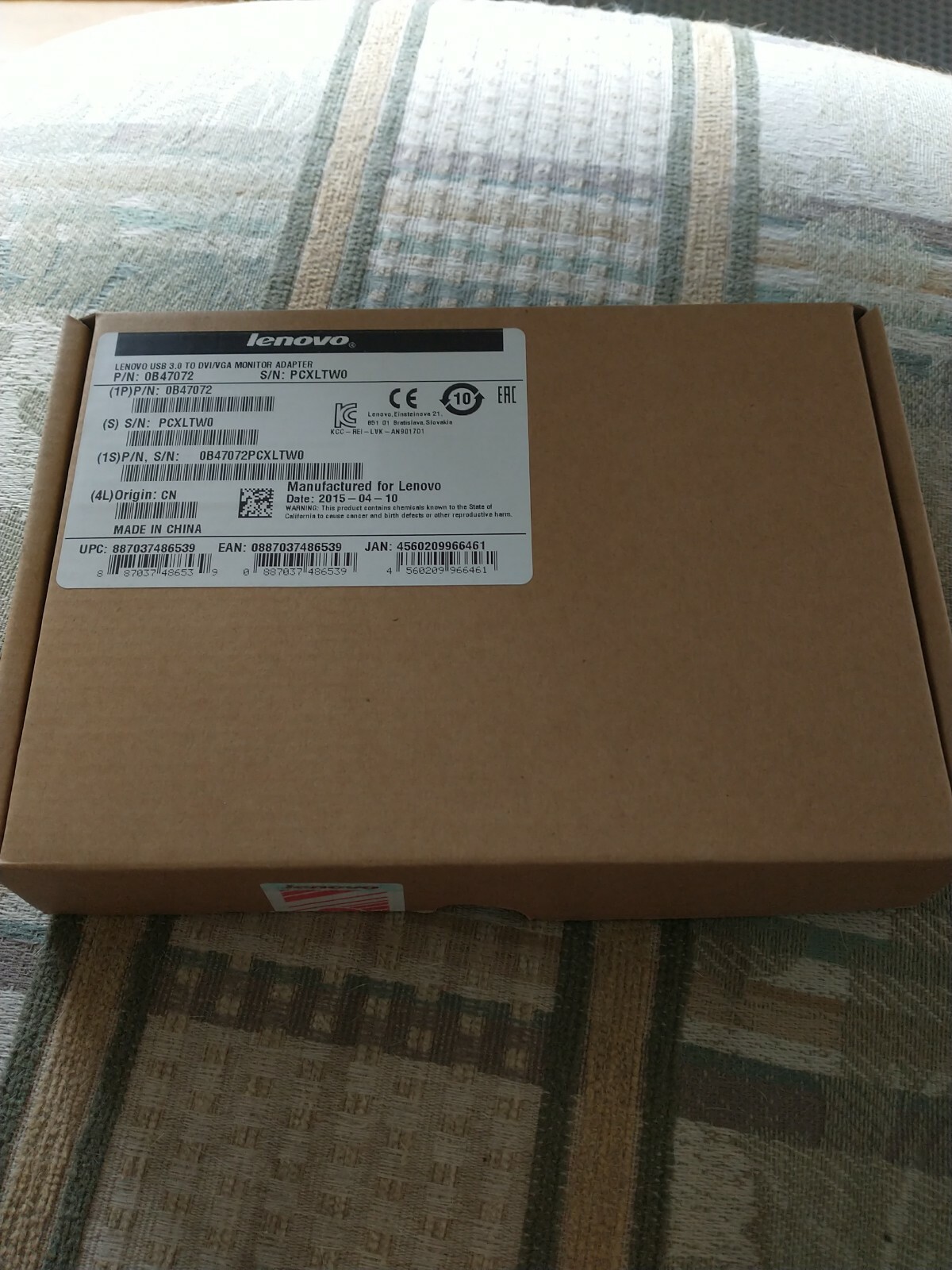 Lenovo 0B47072 External Video Adapter, brand new, sealed package