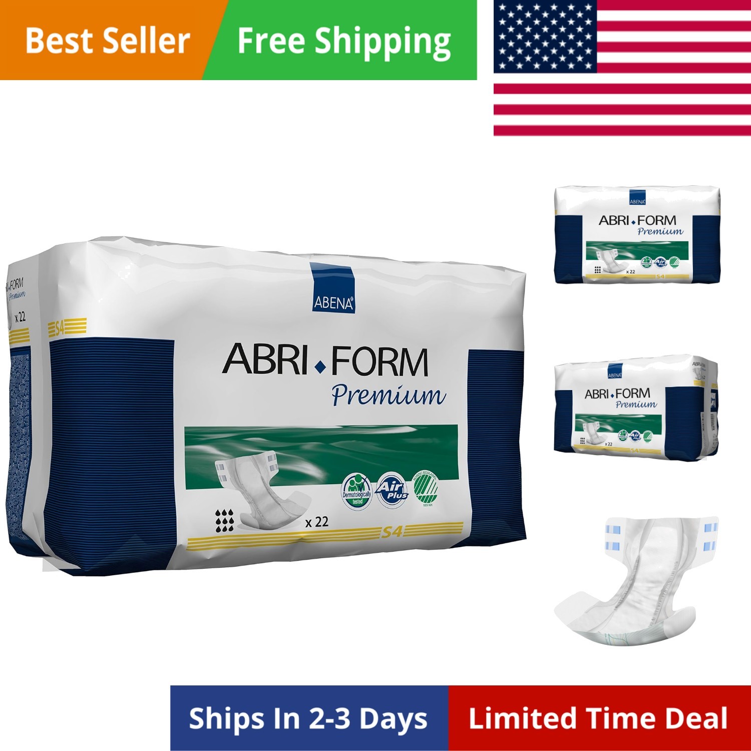 Abri-Form  Incontinence Briefs, Level 4, Small To Extra Large Sizes Small, 22...