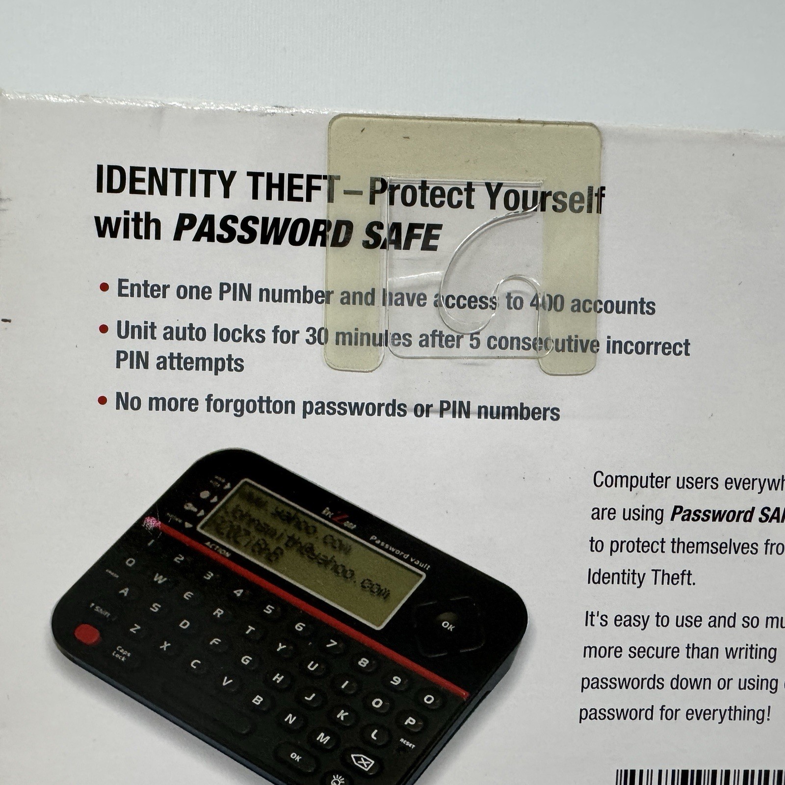 RecZone Password Safe Model 595 Secure Vault Password Organizer Remember NEW NIB