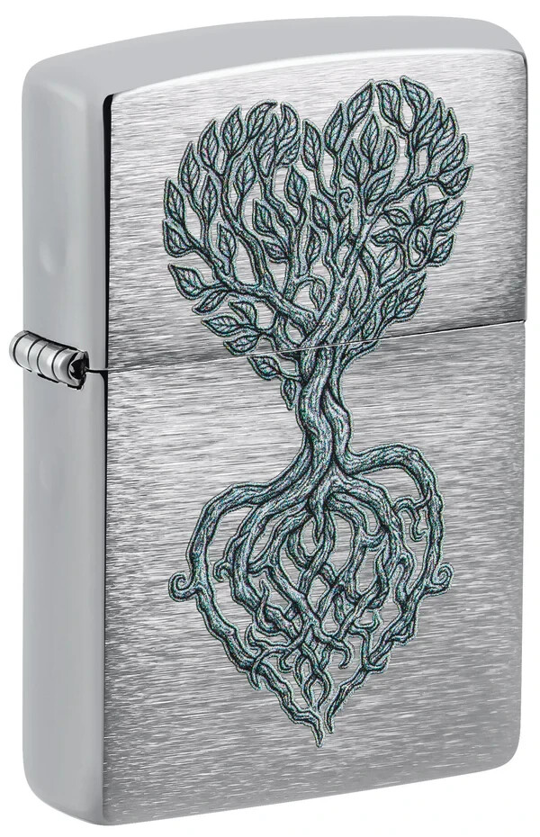 Zippo Rooted in Love Design Color Image Brushed Chrome 46232