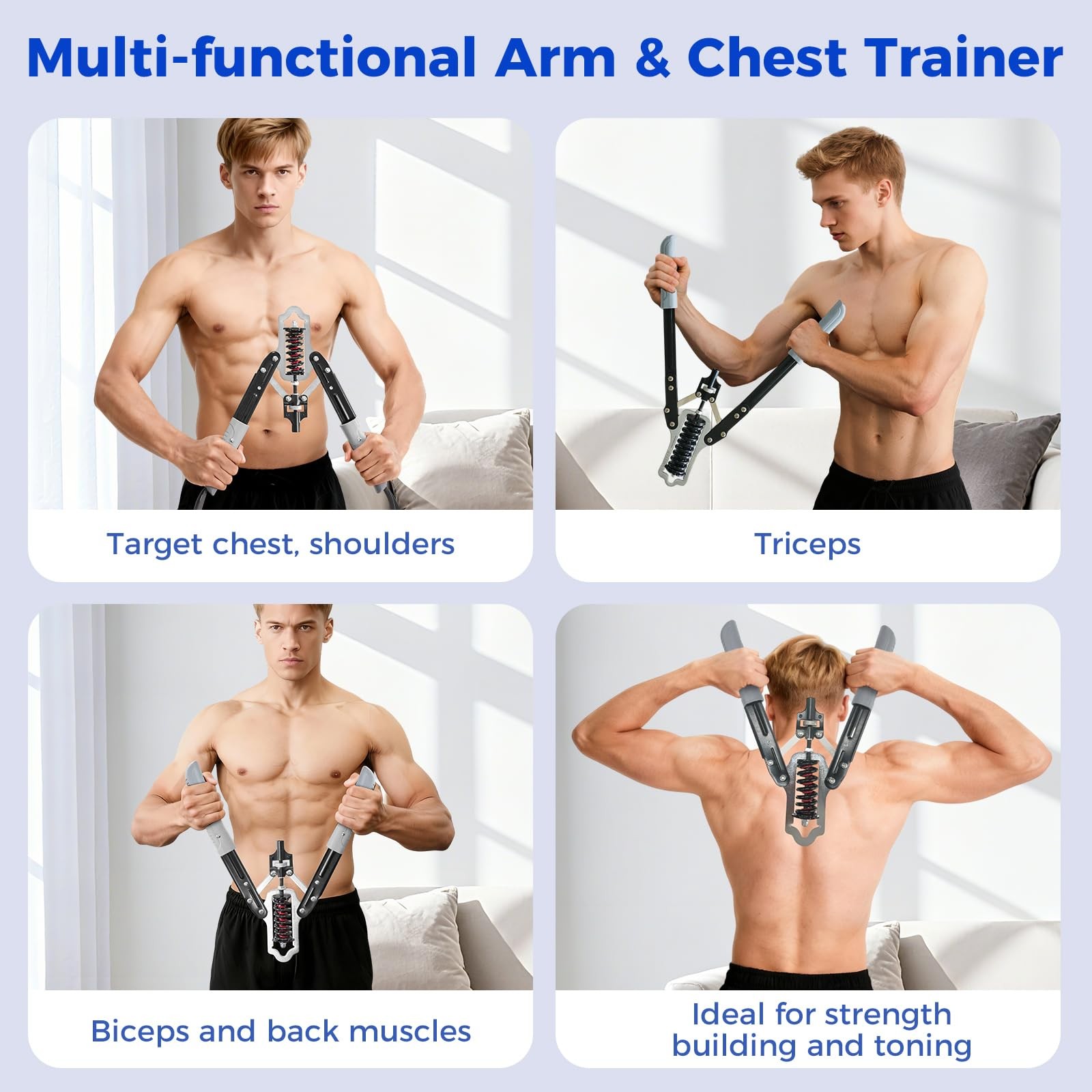 DERACY Chest Workout Equipment, Adjustable Forearm Regular Size, Black
