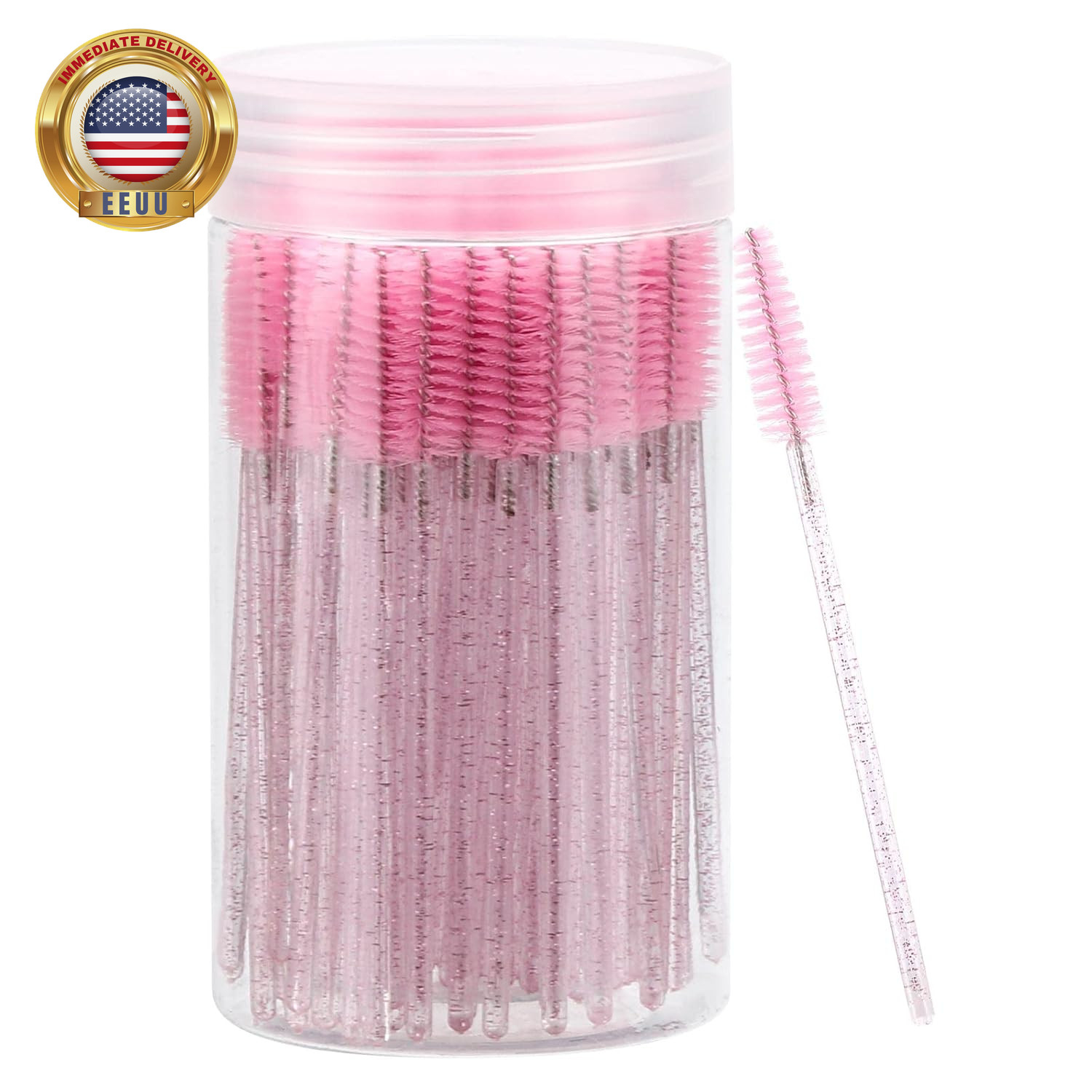 100 Pcs Disposable Mascara Wands, Crystal Eyebrow Spoolies Brush for Eyelash Ext