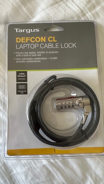 Targus Defcon CL Laptop Combination Cable Lock PA410U NEW In Box !!!