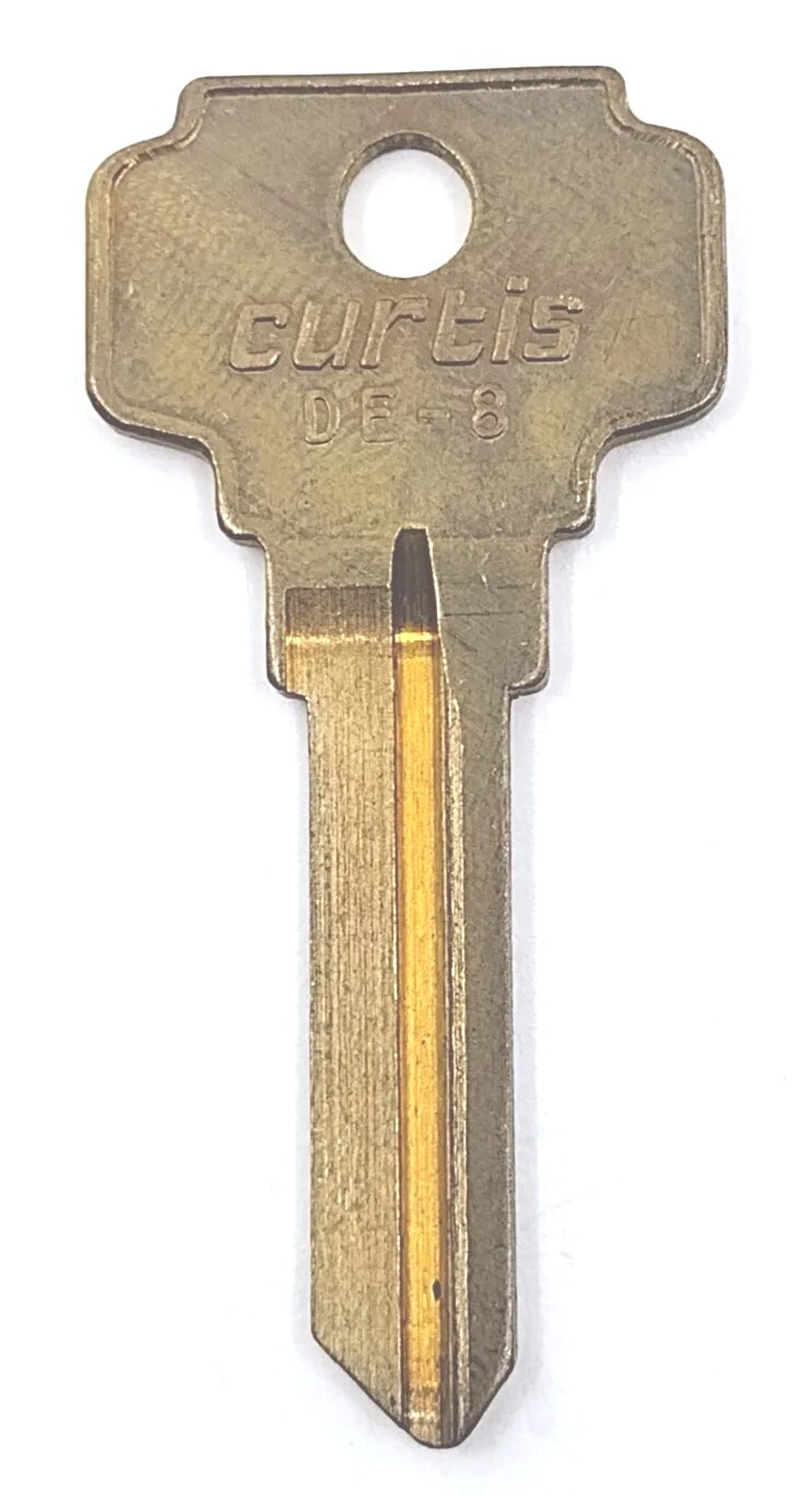 CURTIS DE-8 Blank Key DE8 DE 8 Appx 2-1/4" Uncut New Old Stock