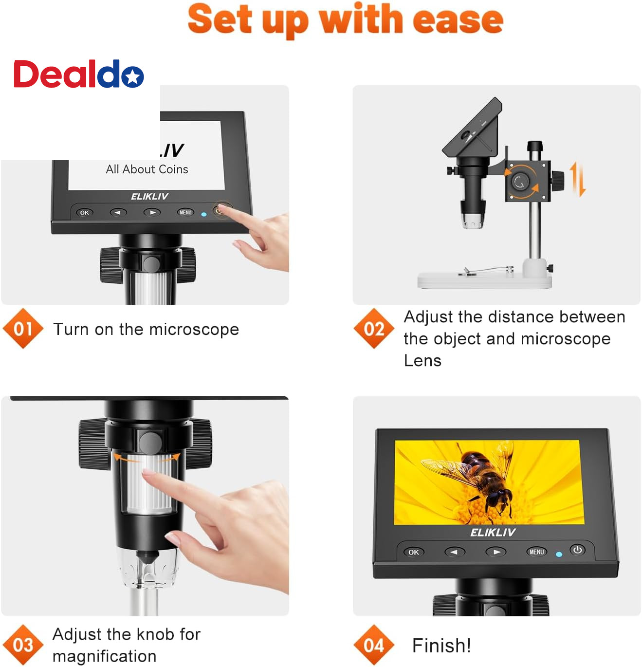 1000X LCD Digital Coin Microscope 43 Inch Screen LED USB for Windows Mac