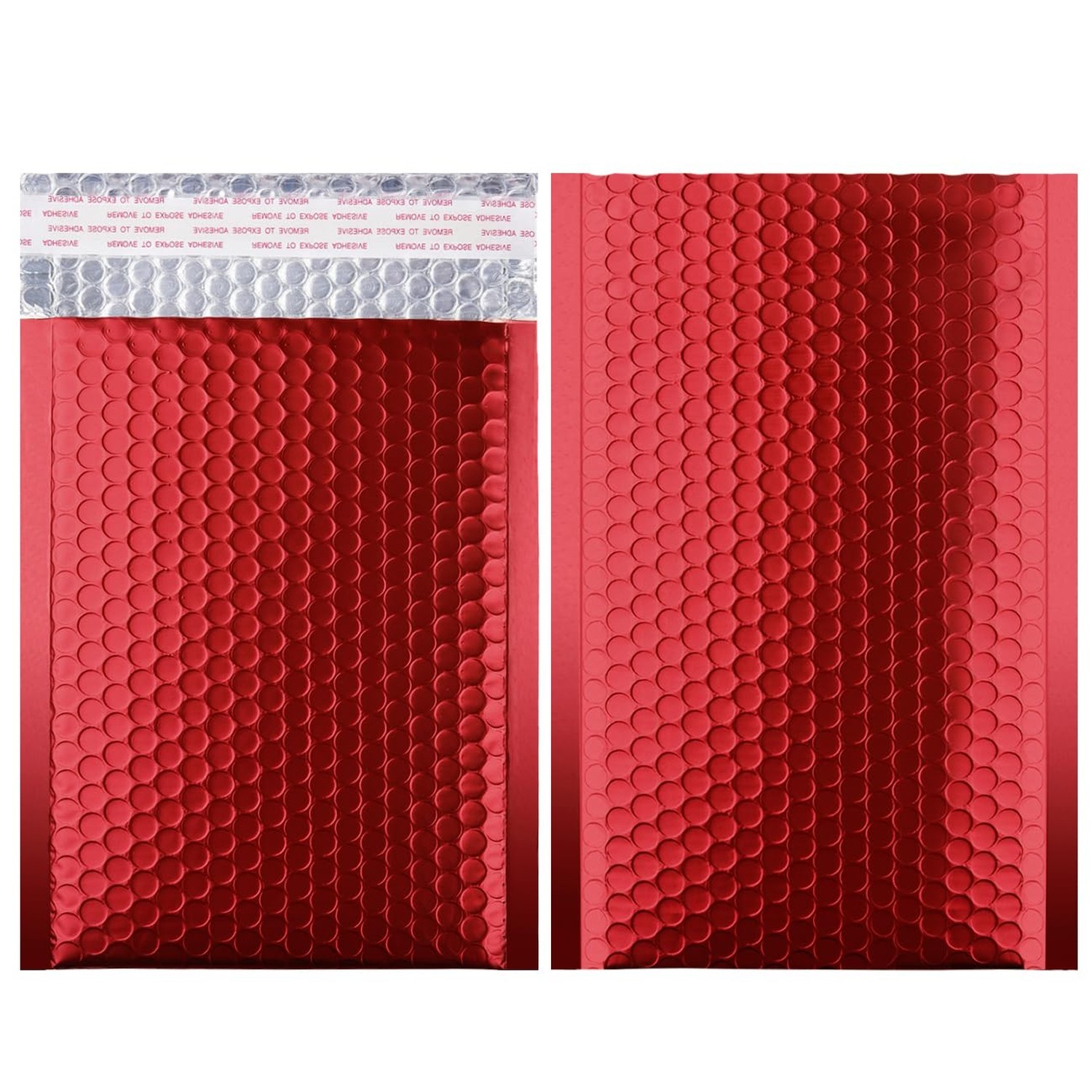 Metallic Matte Red Bubble Mailers Mailing Padded Envelopes 6x10 Inch- Self-se...