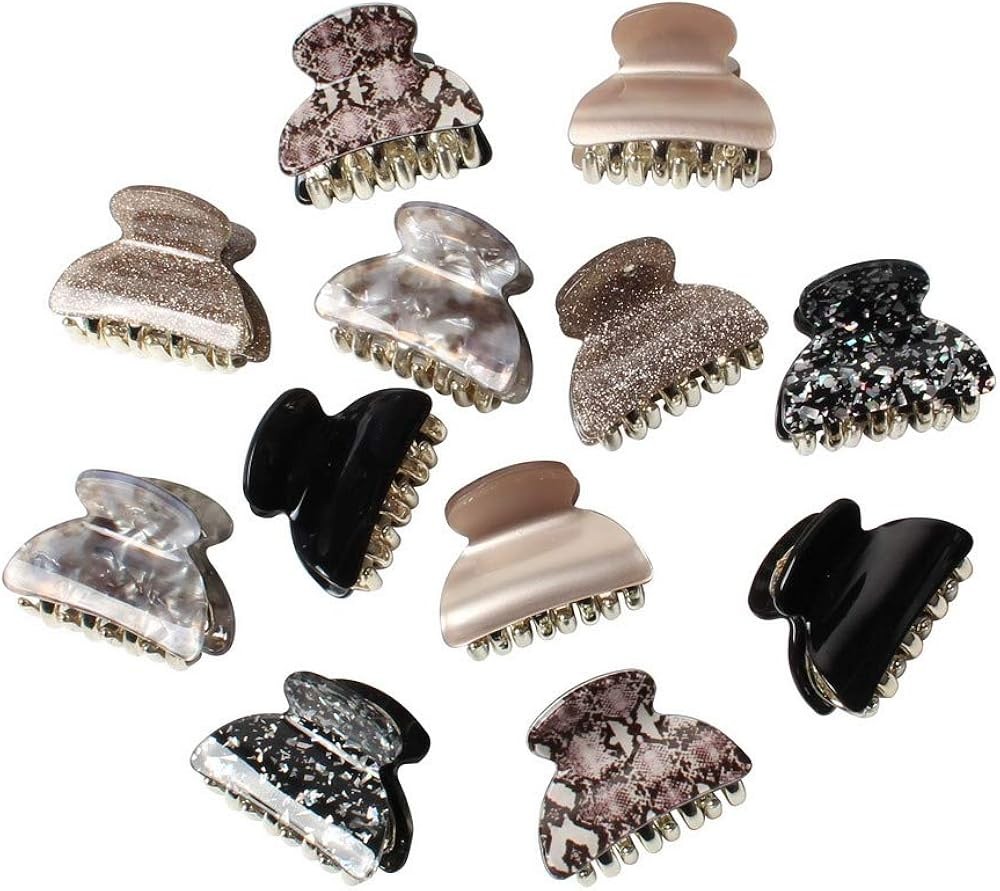 1.57 inch Floral Printed Medium Acrylic Hair Claw Clips for Girls and