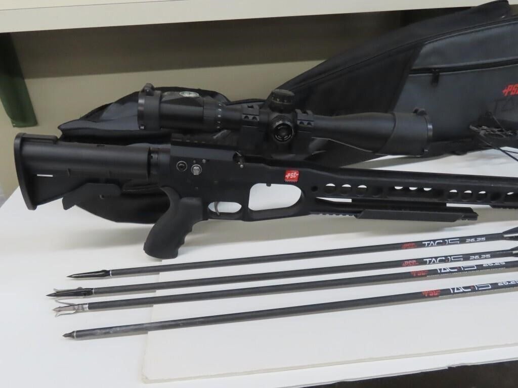 PSE TAC 15 Crossbow Full Package Original Scope Soft Case 4 Arrows - READ