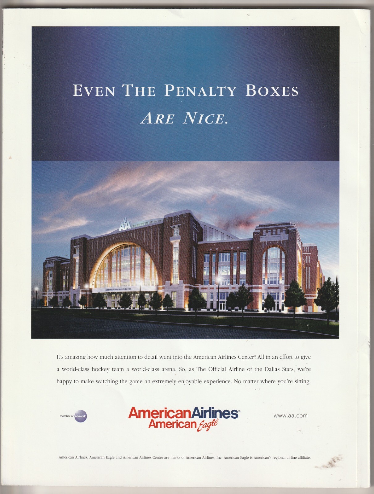 April 5, 2002 Dallas Stars vs Colorado Avalanche Program