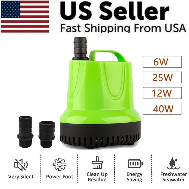 Submersible Water Pump Dirty Clean Aquarium Fountain Pool Pond Fish Tank Flood