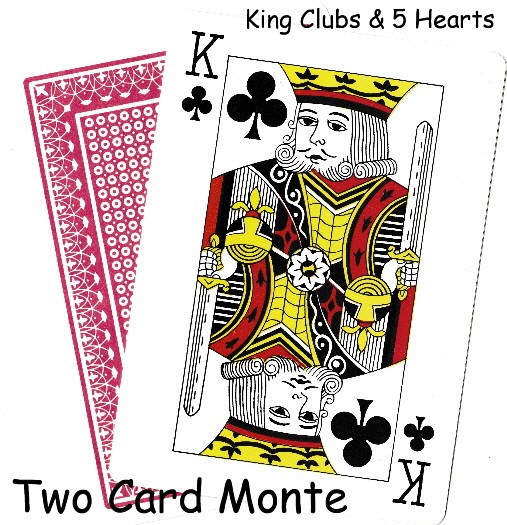 JUMBO TWO CARD MONTE - (4 7/8" x 7 7/8")  - MAGIC TRICK