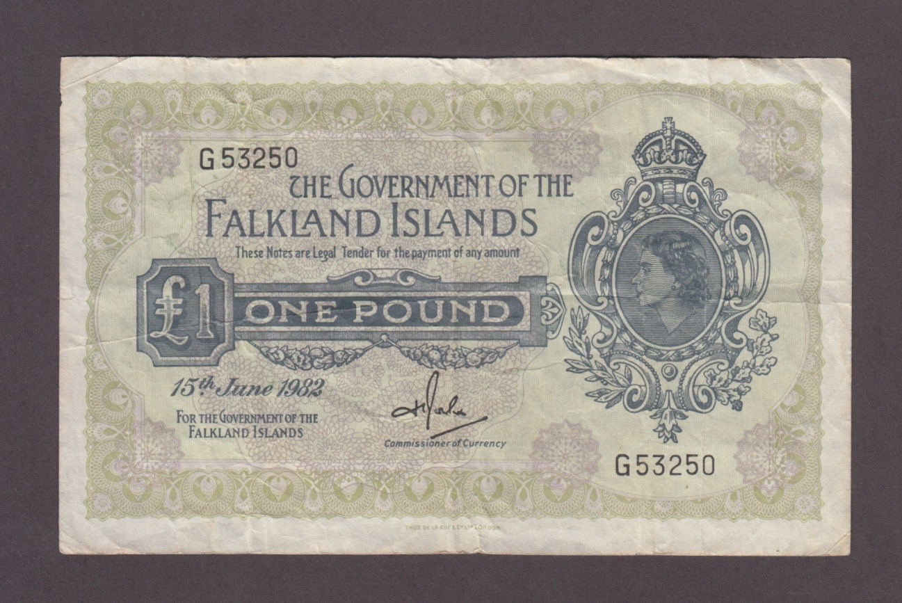 FALKLAND IS P.8d-3250  1 POUN 1.1.1982 PFX /G QE II  FINE  WE COMBINE  2607