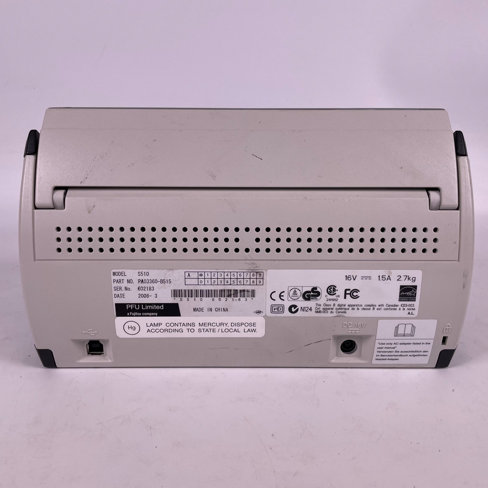 Fujitsu ScanSnap S510 Color Duplex Sheet-Fed Document Scanner