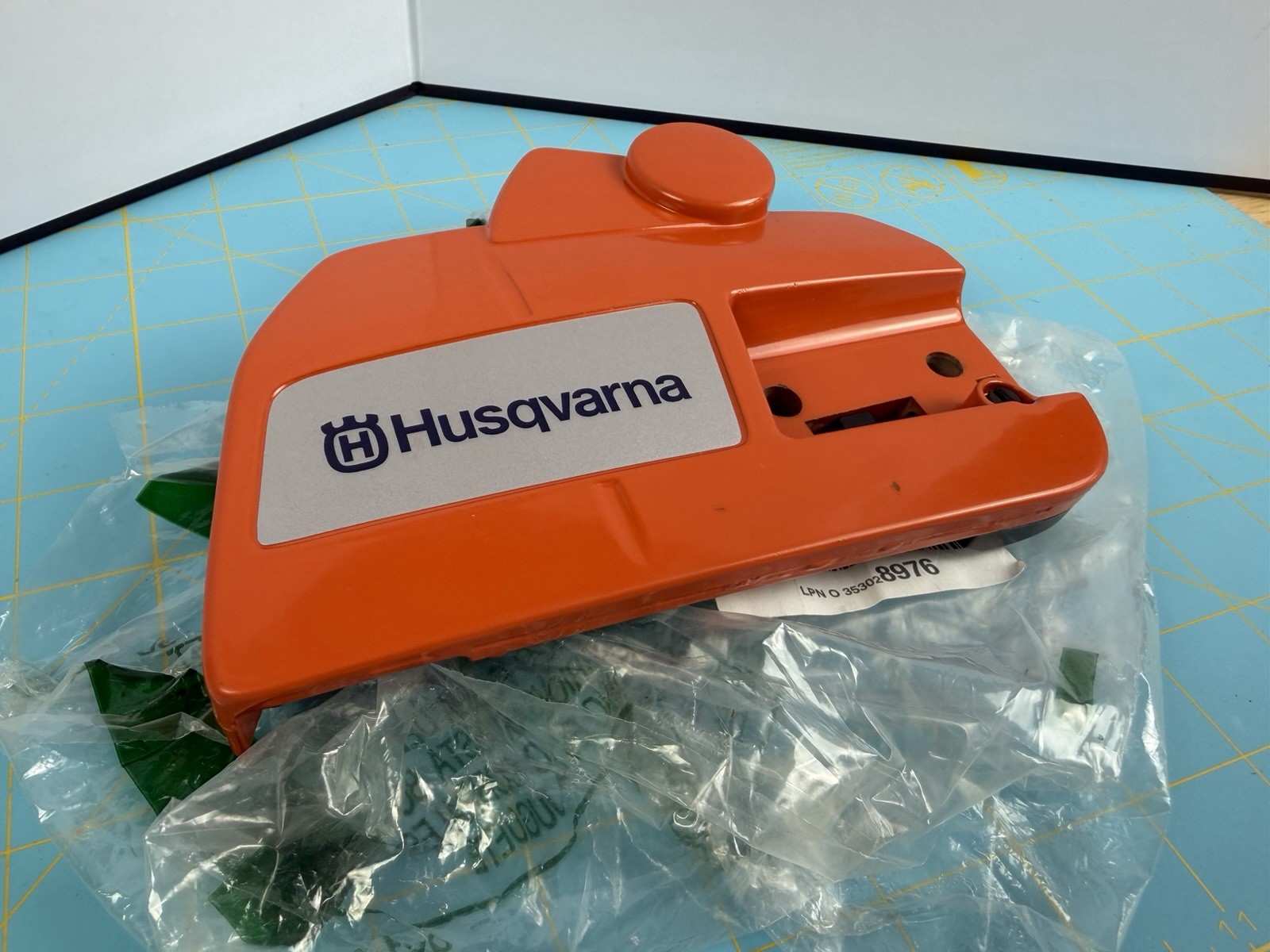 Husqvarna OEM clutch cover / chain brake assembly, part number 537 28 62.