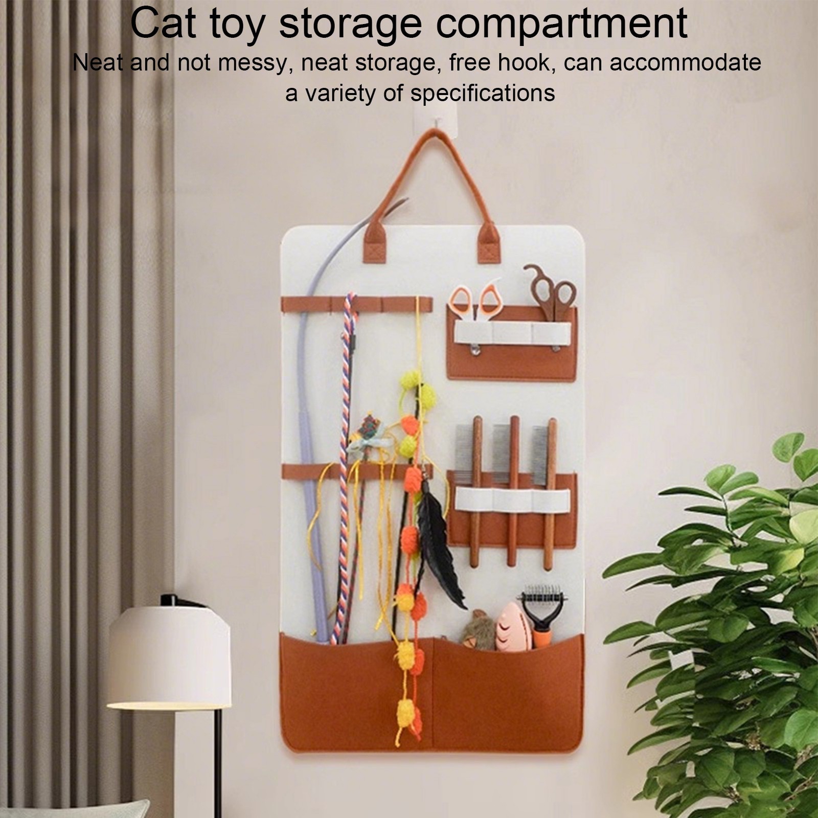 Cat Toy Stick, Catnip Cat Comb Storage Hanging Bag, Wear-resistant And Durable!