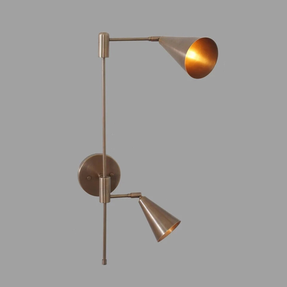 Wall Sconce Mid Century Double Cone Articulated Stilnovo Style Wall lamps Light