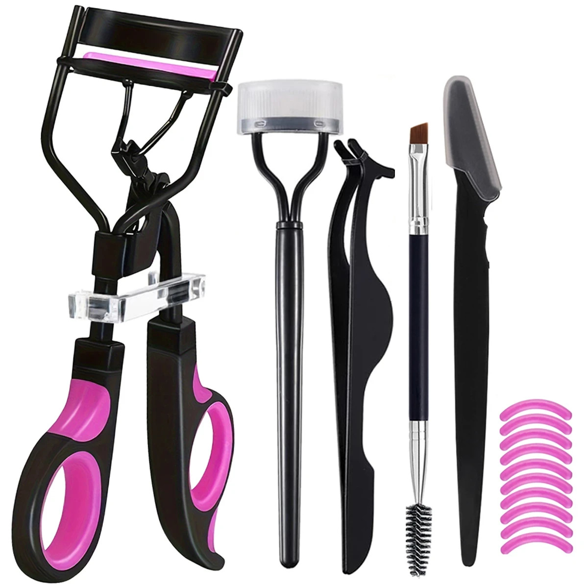 All-in-One Eye Makeup Tool Kit with Eyelash Curler & Brow Razor