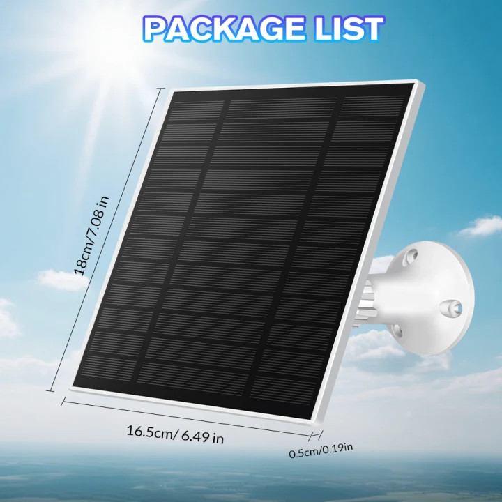 5W Solar Panel for Spotlight Stick Up Camera Battery Charger Micro USB Type C DC
