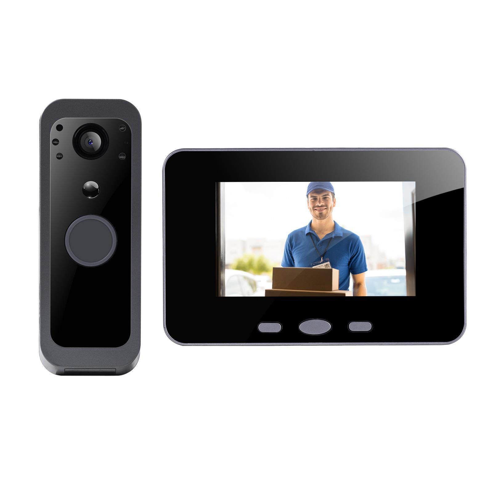 Point to Point Wireless Doorbell + Monitor + Battery PIR Motion Detect Door Bell