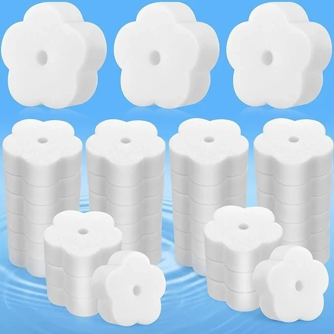 40 Pcs Flower Shape Oil Absorbing Scum Sponge for Swimming Pool Hot Tub Spa