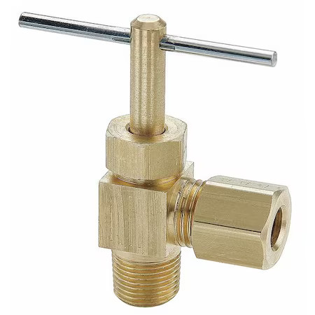 Parker Nv104c-4-2 Needle Valve, Angled, 1/8X1/4, Compression