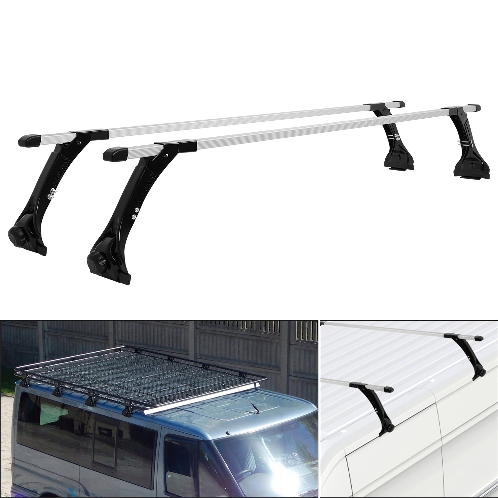 For Jeep Wrangler Van Top Roof Rack Cross Bar Adjustable Cargo Carriers Luggage