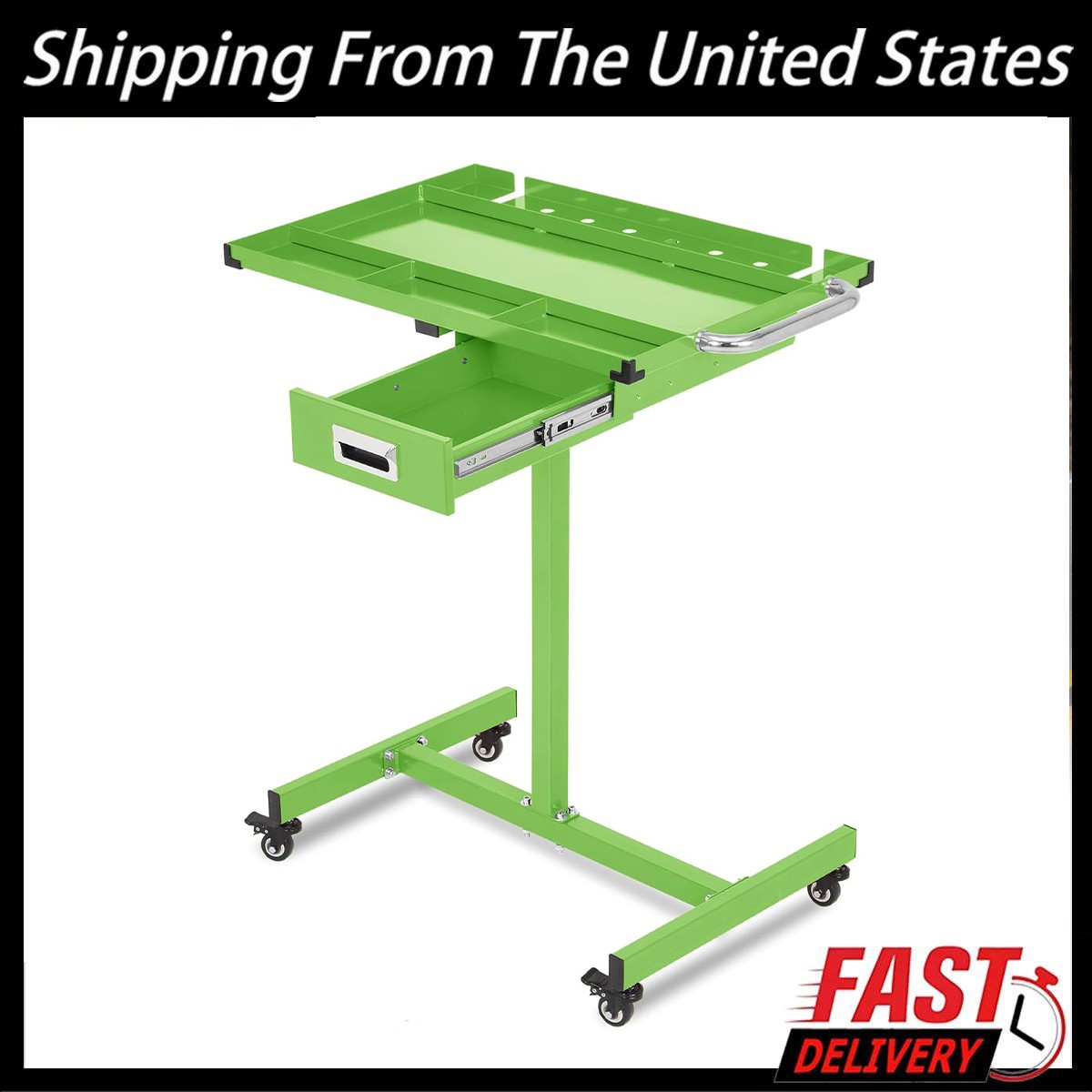 220lbs Tear Down Tray Mobile Work Table Capacity Rolling Tool Table with Drawer