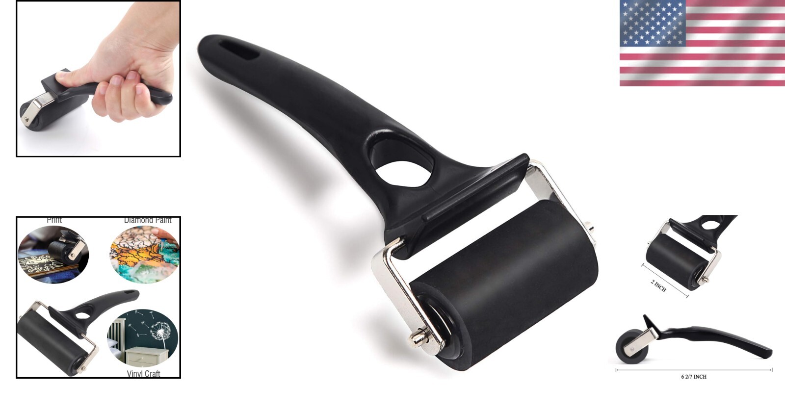 Versatile Rubber Ink Brayer Roller for Carved Surfaces and Glue Spreading
