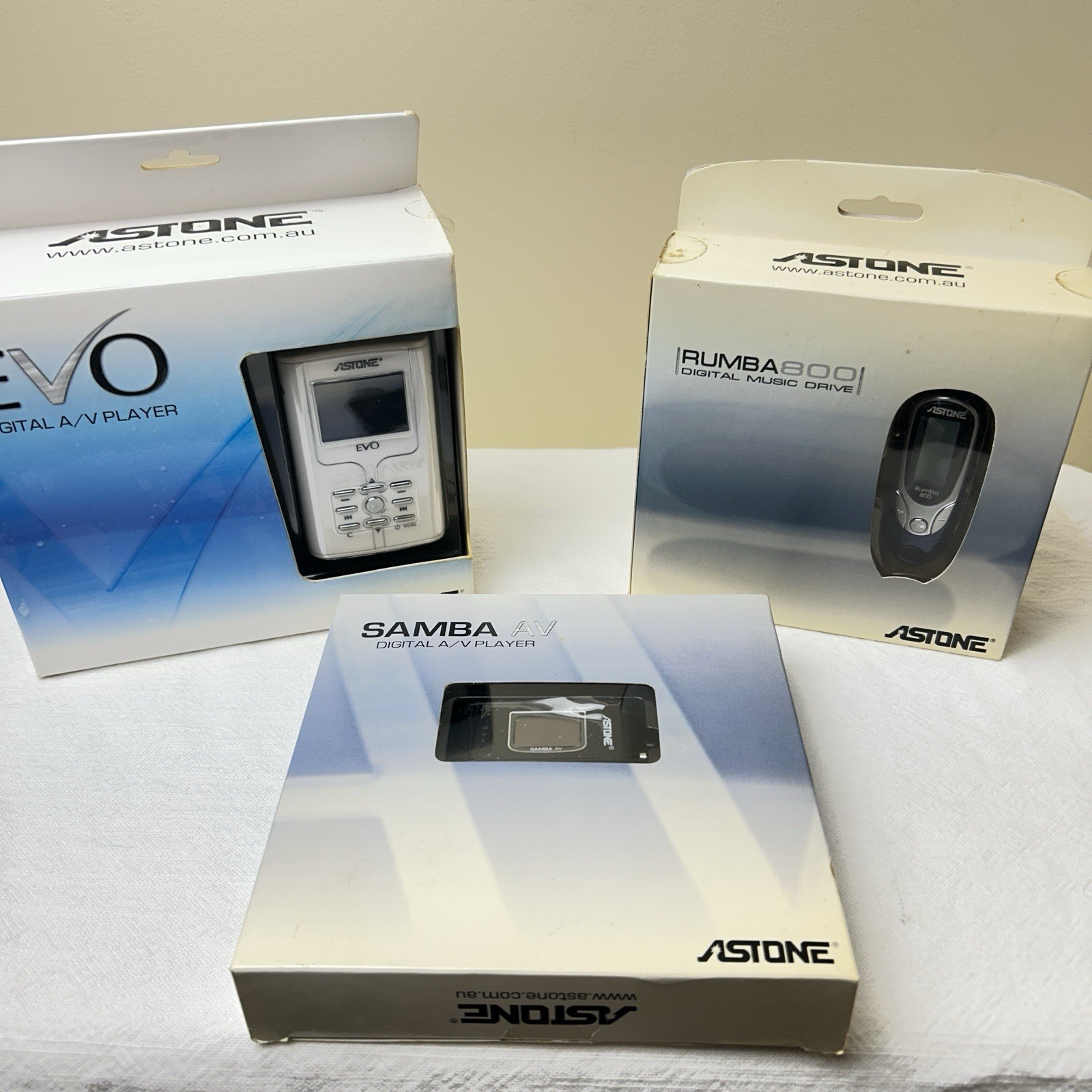 Vintage ASTONE Digital MP3  and A/V Players - Lot of 3 NIB