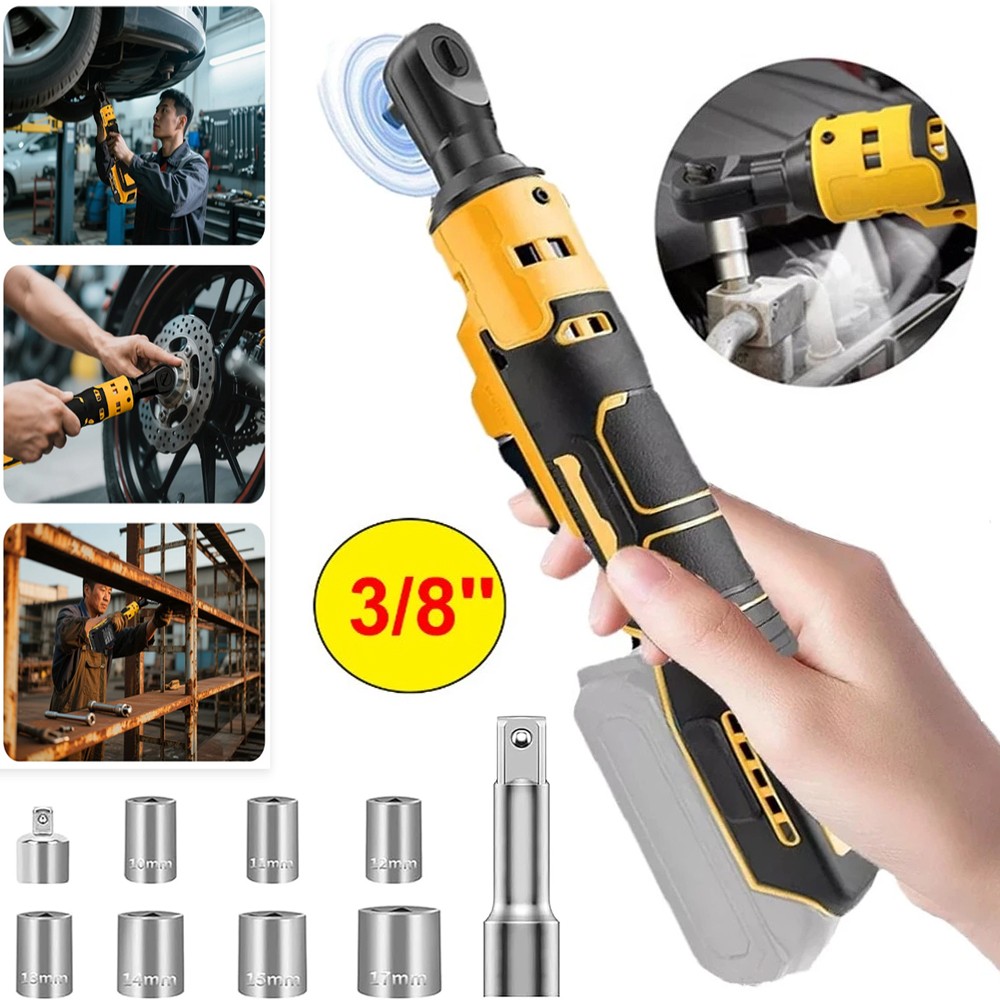 Cordless Ratchet Wrench 3/8" Electric Ratchet Wrench Fit DEWALT 20V MAX Battery