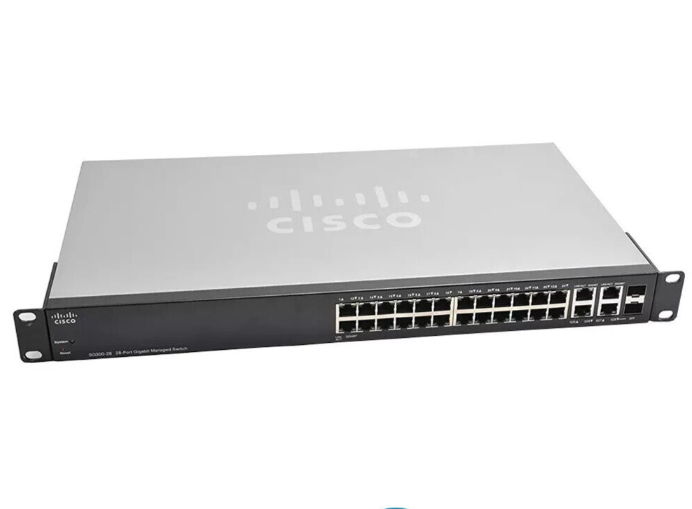Lot of 2 Cisco SG300-28-K9  28-Port Gigabit Managed Switch
