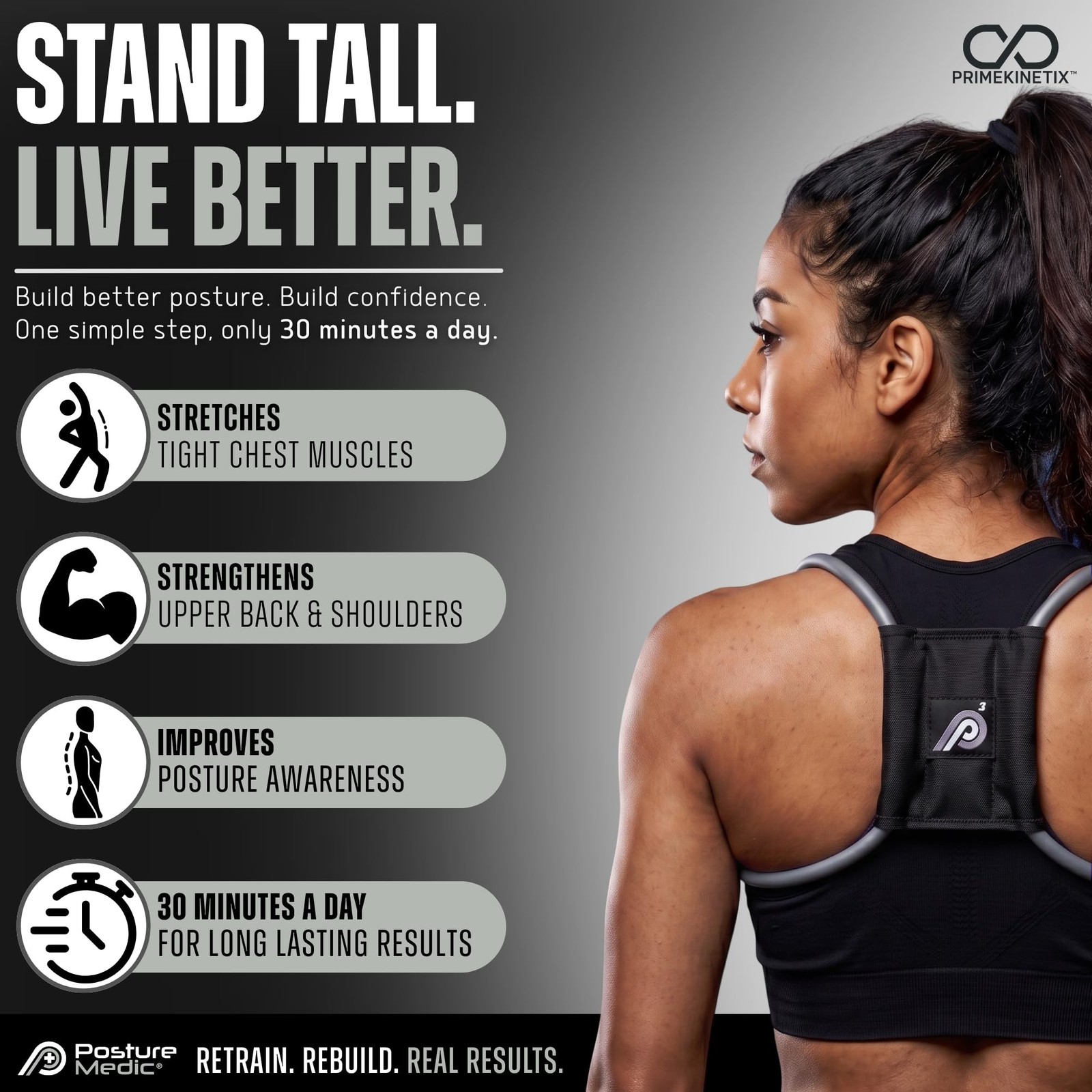 PostureMedic Plus Strength Dynamic Posture Corrector for Athletes – High R