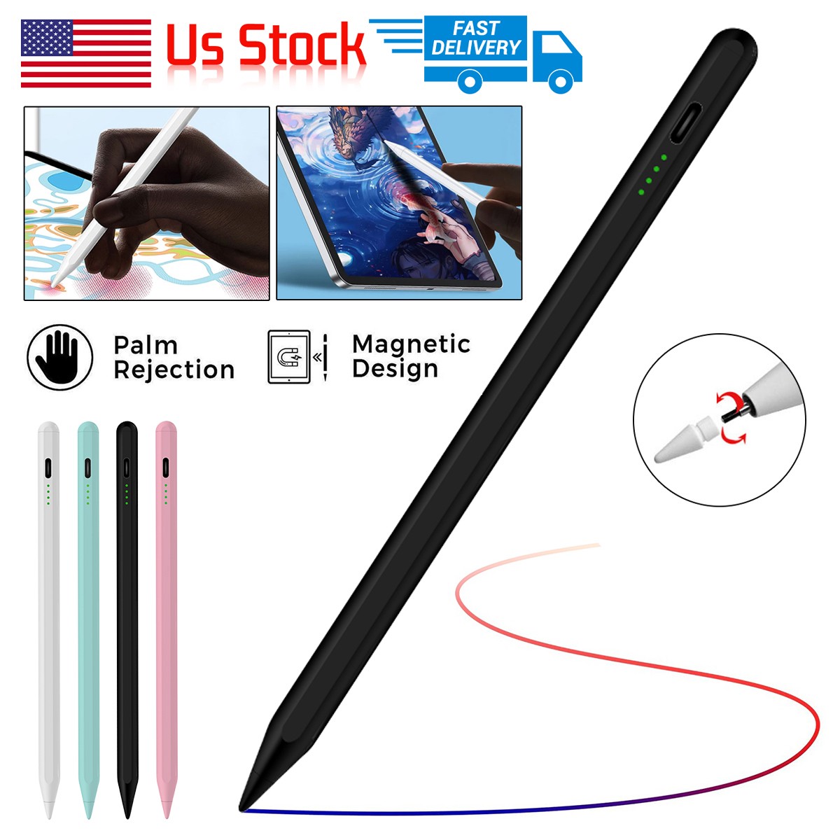 Stylus Pen for iPad 2018-2025, Apple Pencil for iPad 11th A16/10/9/8/7/6 Gen d