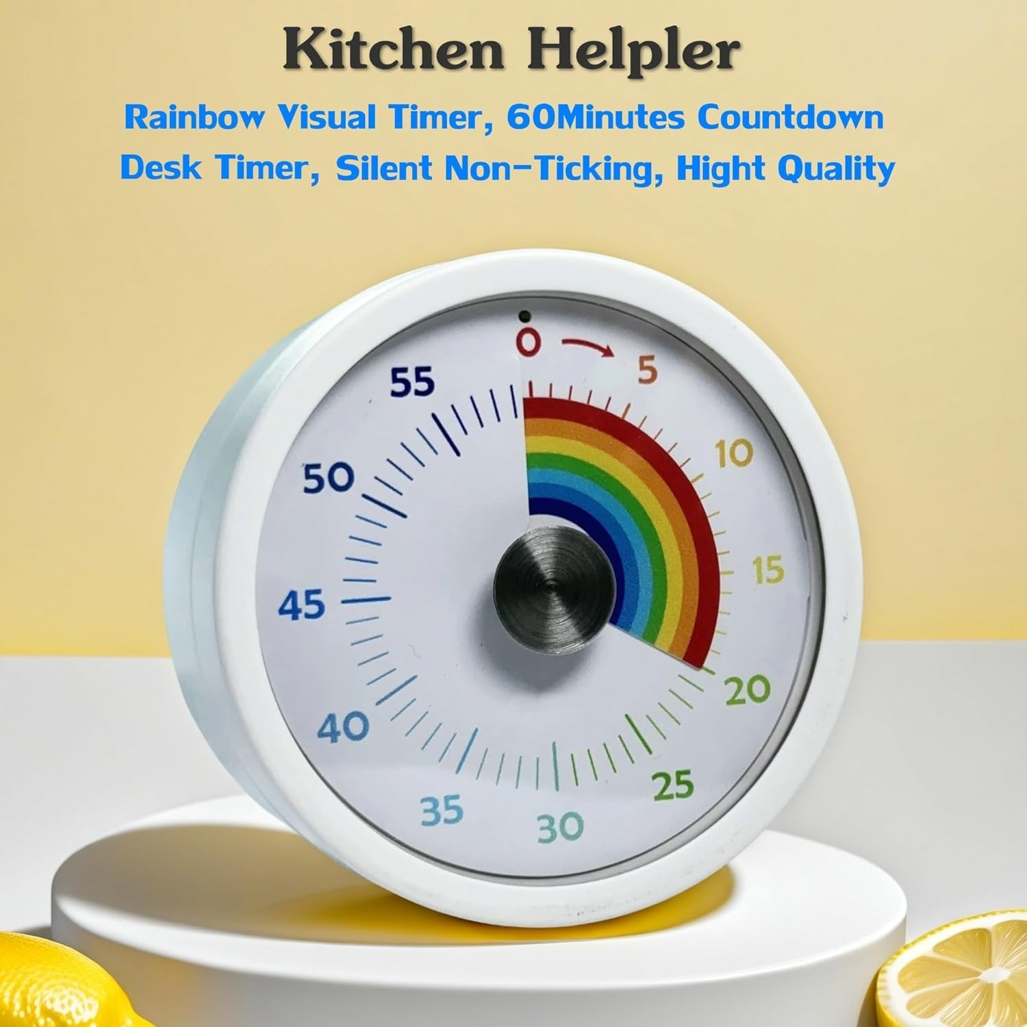 Visual Timer Kitchen Timer Rainbow Disk 60 Minute Countdown Timer Kids & Adults