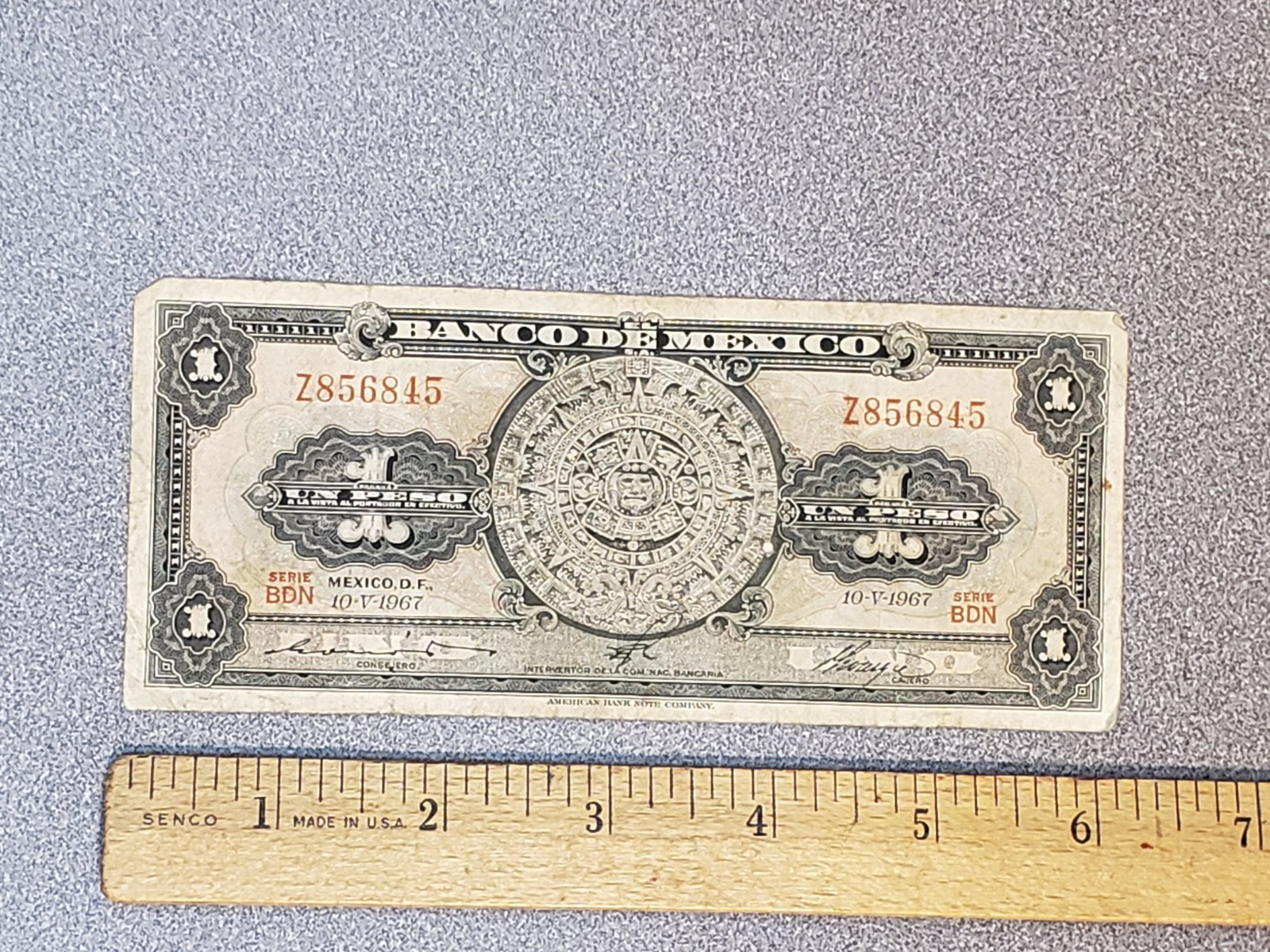 1967 one Peso from Mexico