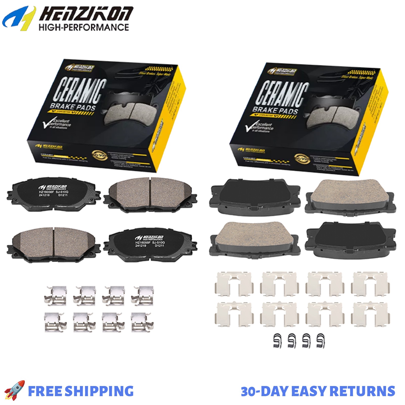 Ceramic Front & Rear Brake Pads for Toyota RAV4 V6 3.5L 2006-2012