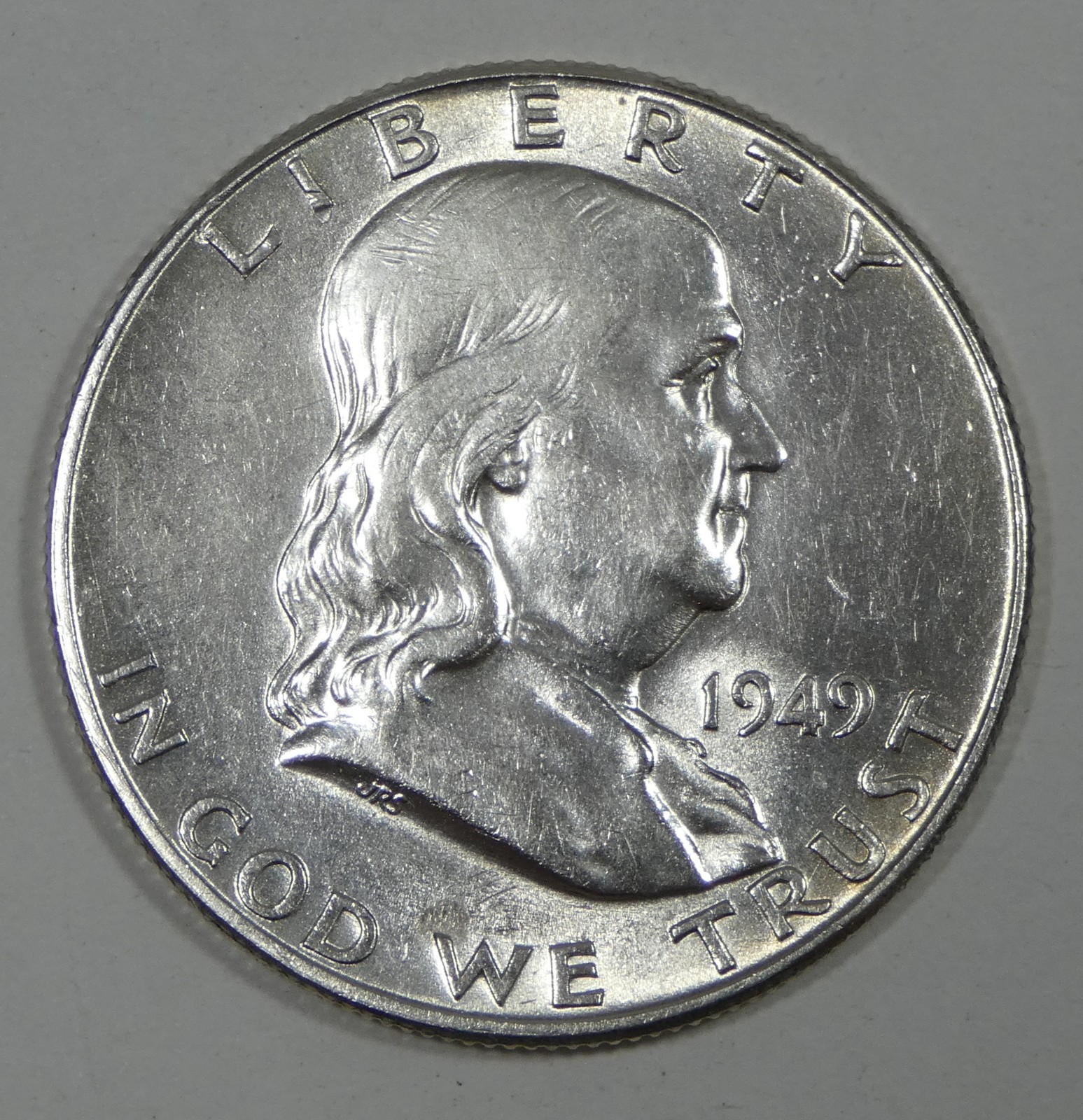 1949 Franklin Half Dollar ALMOST UNCIRCULATED Silver 50c