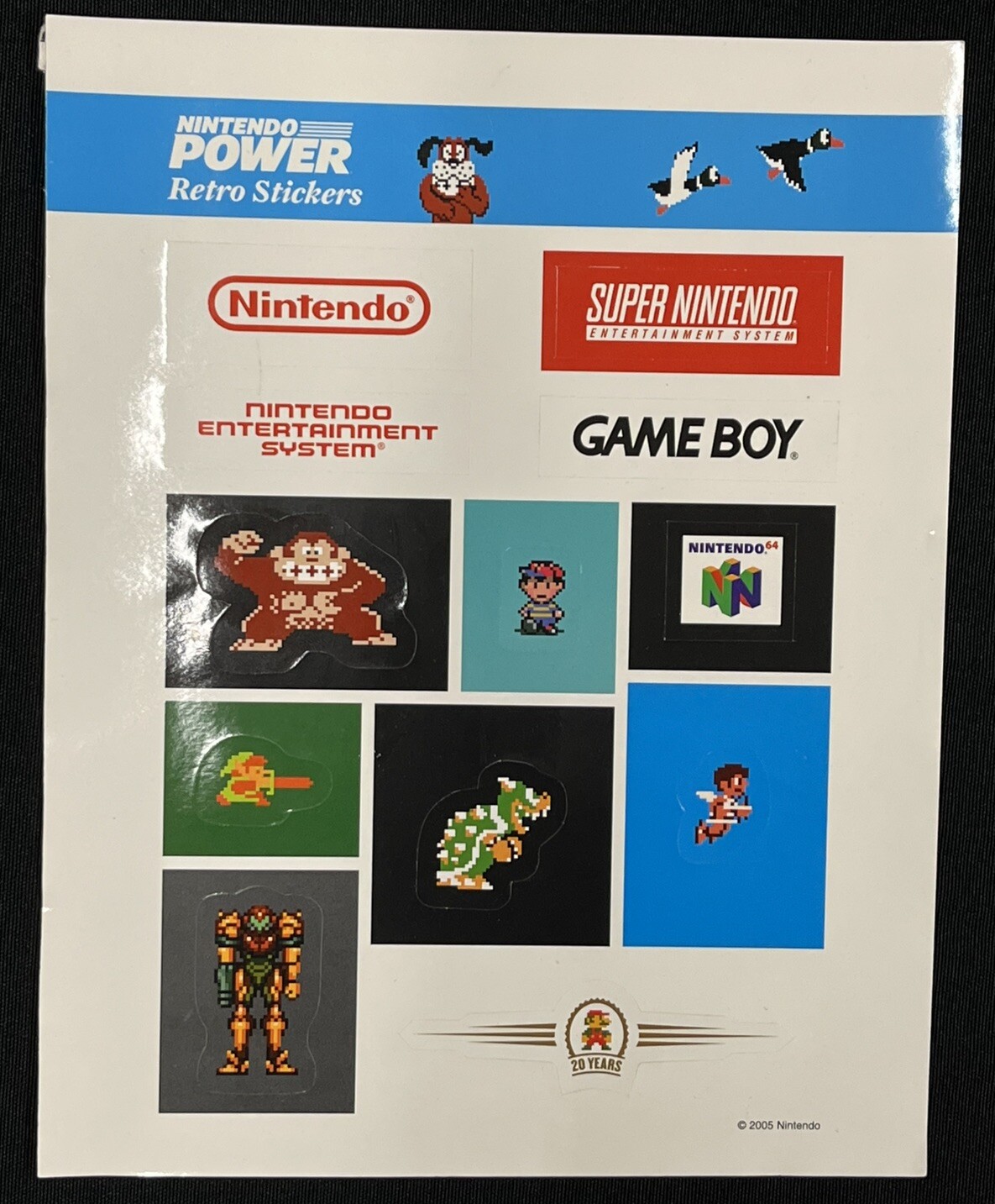 2005 Nintendo Power Retro  Sticker Sheet
