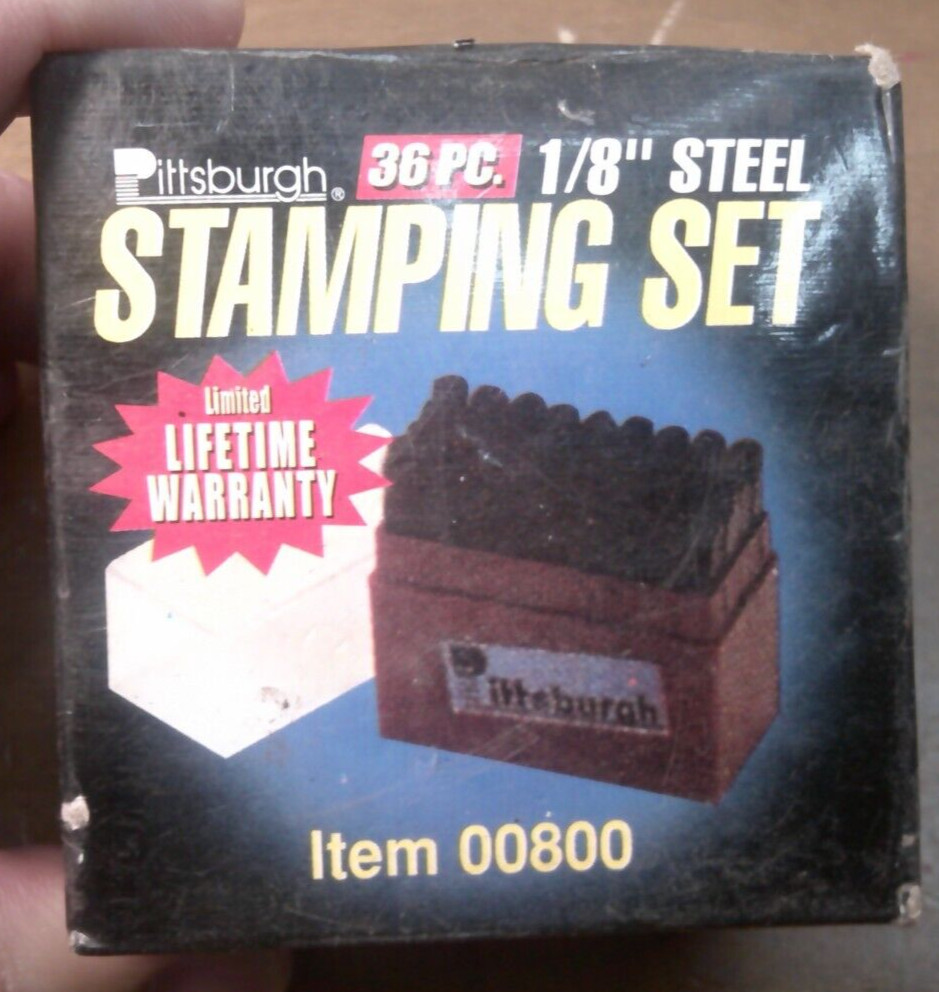 New! Pittsburgh 36 PC. 1/8" Steel Stamping Set! With Protective Case! Item 00800