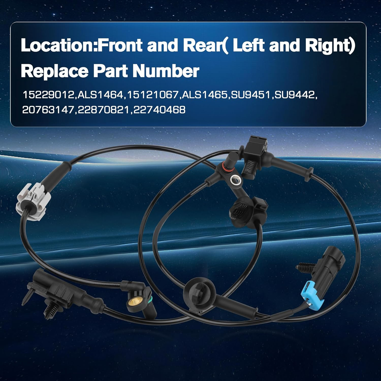4PCS ABS Wheel Speed Sensor Front and Rear Left & Right Compatible with 2007-201