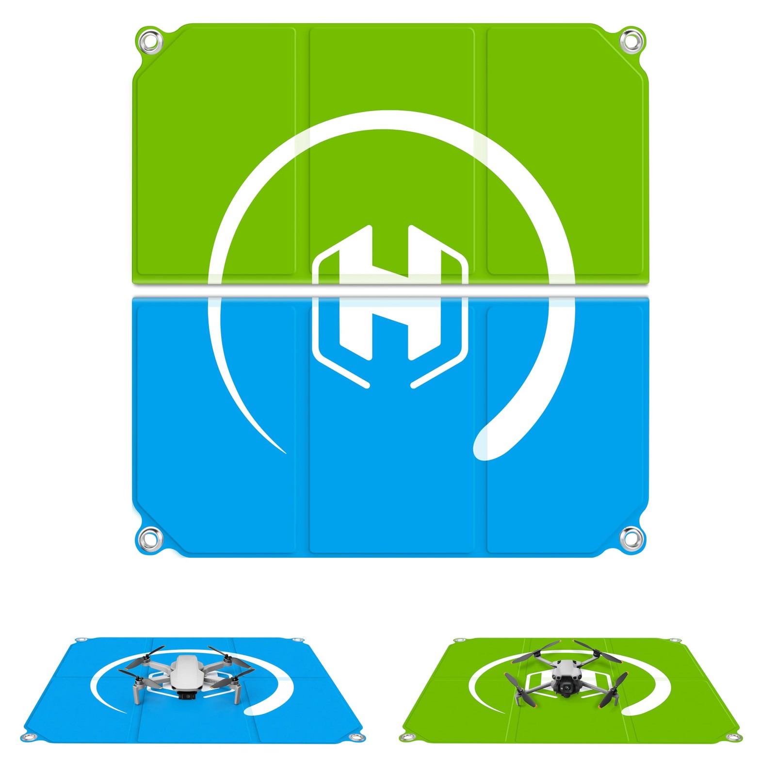 STARTRC PHOTO Drone Landing Pad Foldable 2x3 Fast-Fold, 22in/55cm, Blue-Green