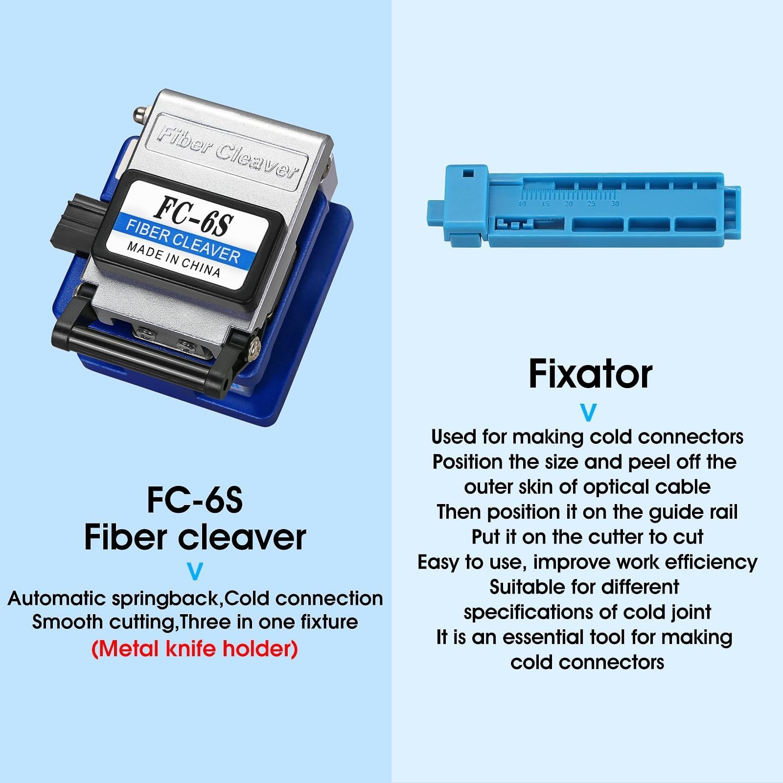 10-in-1 Fiber Optic Termination Tool Kit with Power Meter, Cleaver & Strippers
